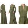 Mandarin Vneck Collar Plus Maxi Dress