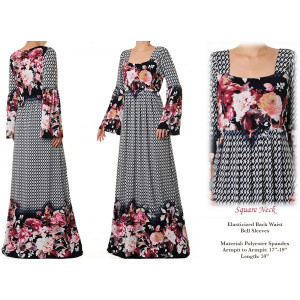 Empire Pleated Waist Maxi Dress