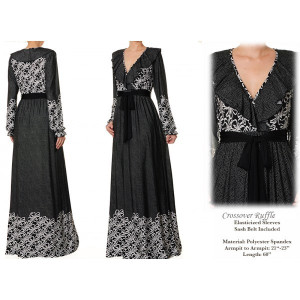 Crossover Ruffle Plus Maxi Dress