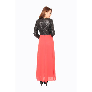 Sequin & Chiffon 1pc Maxi Dress