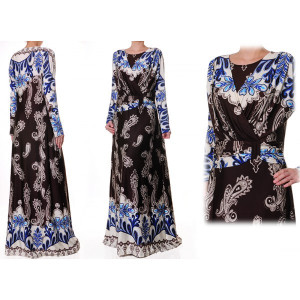 Layered Ruching Vneck Maxi Dress