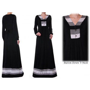 Button Down Vneck Plus Maxi Dress