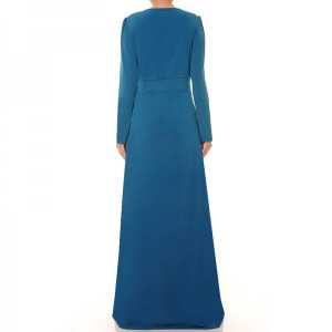 Pleated V Neckline Maxi Dress