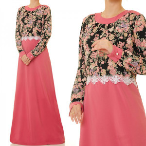 2 Tone Floral Maxi Dress