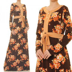 Round V Slit Plus Maxi Dress