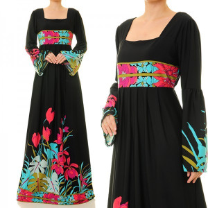 Empire Pleated Waist Maxi Dress