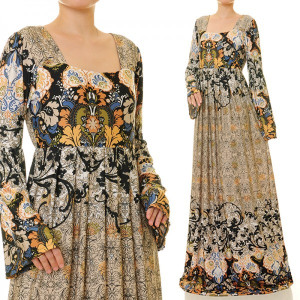Empire Pleated Waist Extra Plus Maxi Dress