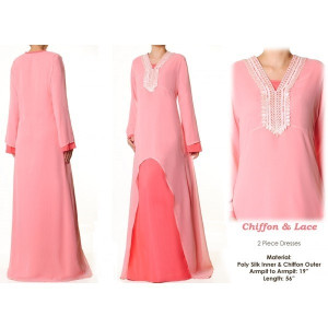 2pc Chiffon Dress
