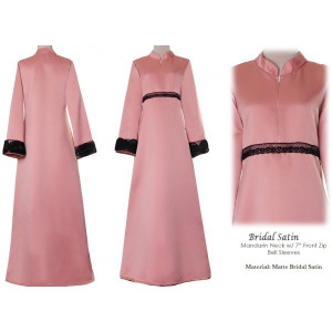 Mandarin Collar Bridal Satin Dress
