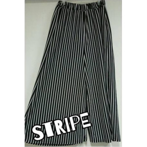 Plus Size Palazzo Pants - BW Stripes